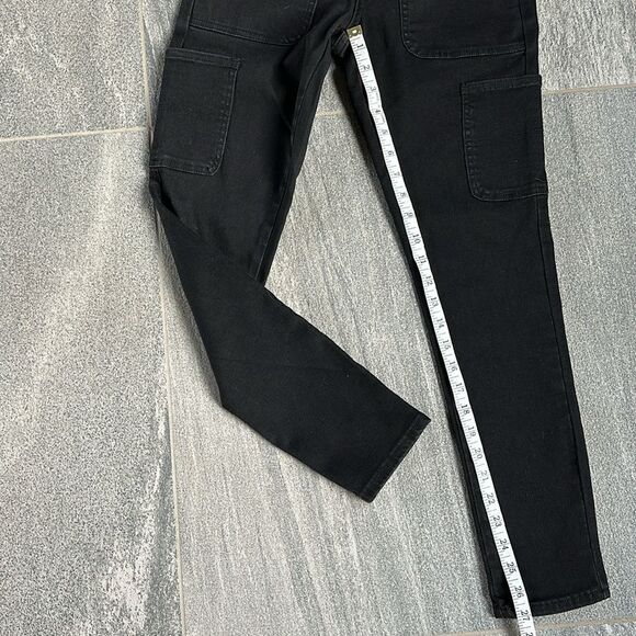 NWT Oat New York Mid-Rise Skinny Ankle Stretch Carpenter Jeans in Black Size 26 - Picture 15 of 16